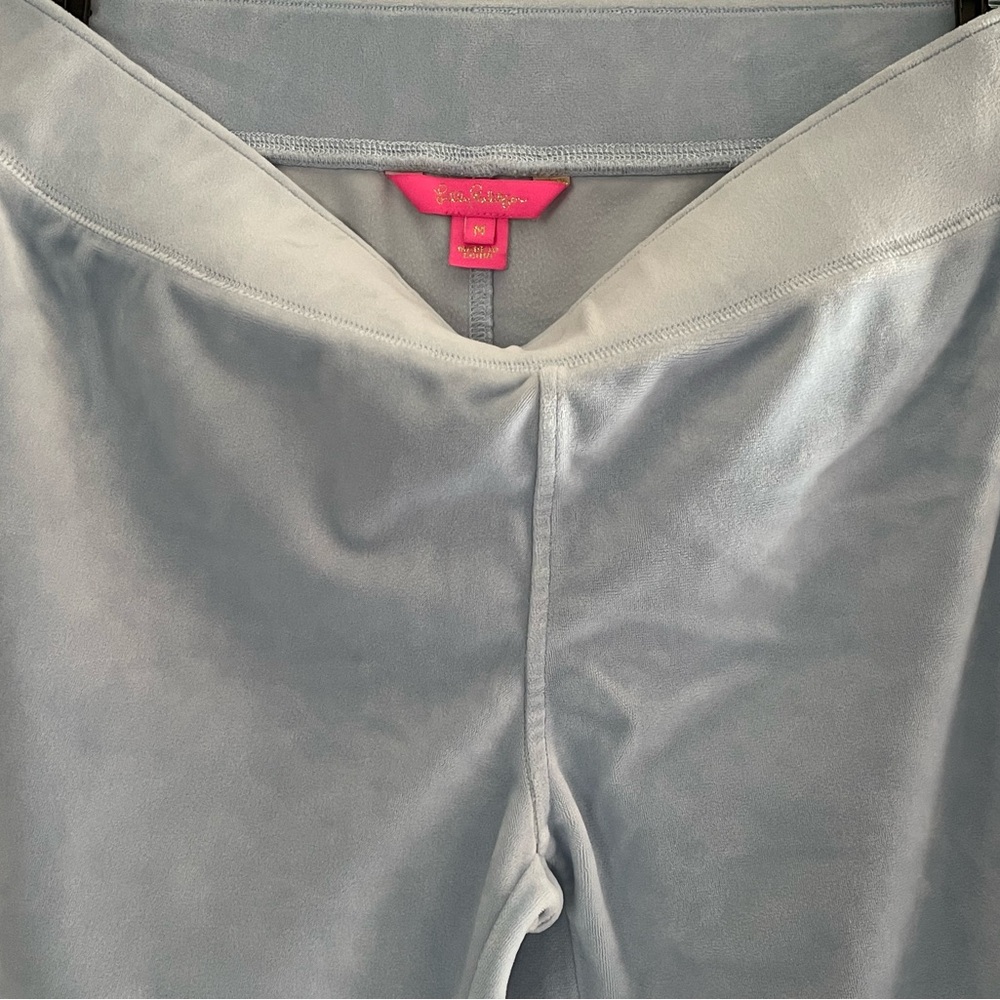 Lilly Pulitzer Light Blue Velvet Pants - Picture 2 of 3